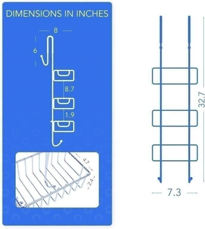 New Bamodi Shower Caddy 3 Tier Over Door - photo 3