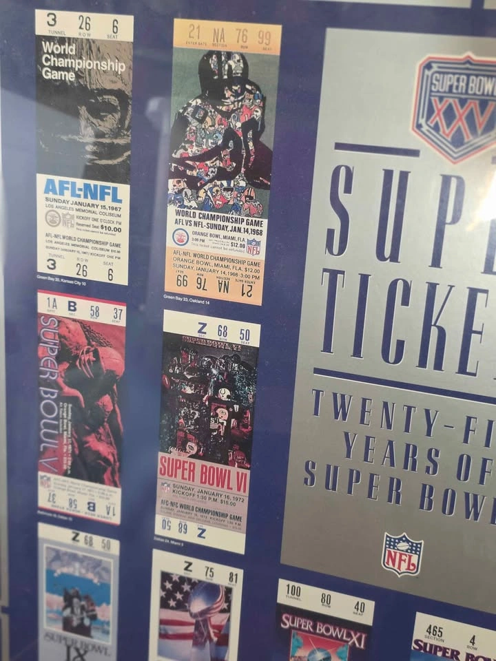 Vintage 1991 NFL Super Bowl XXV Commemorative Framed Poster - photo 2