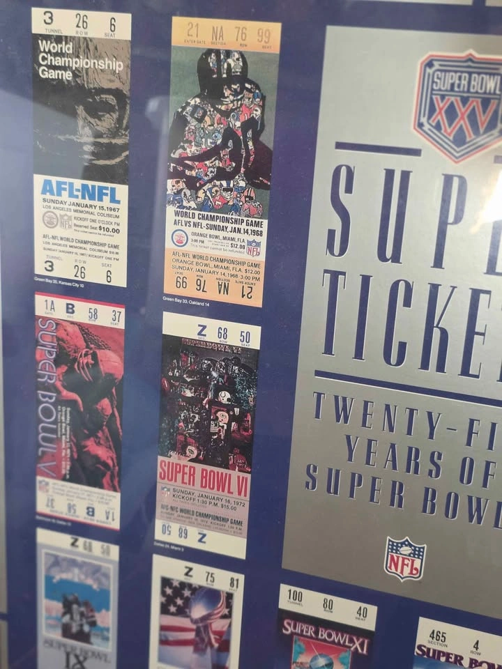Vintage 1991 NFL Super Bowl XXV Commemorative Framed Poster - photo 4