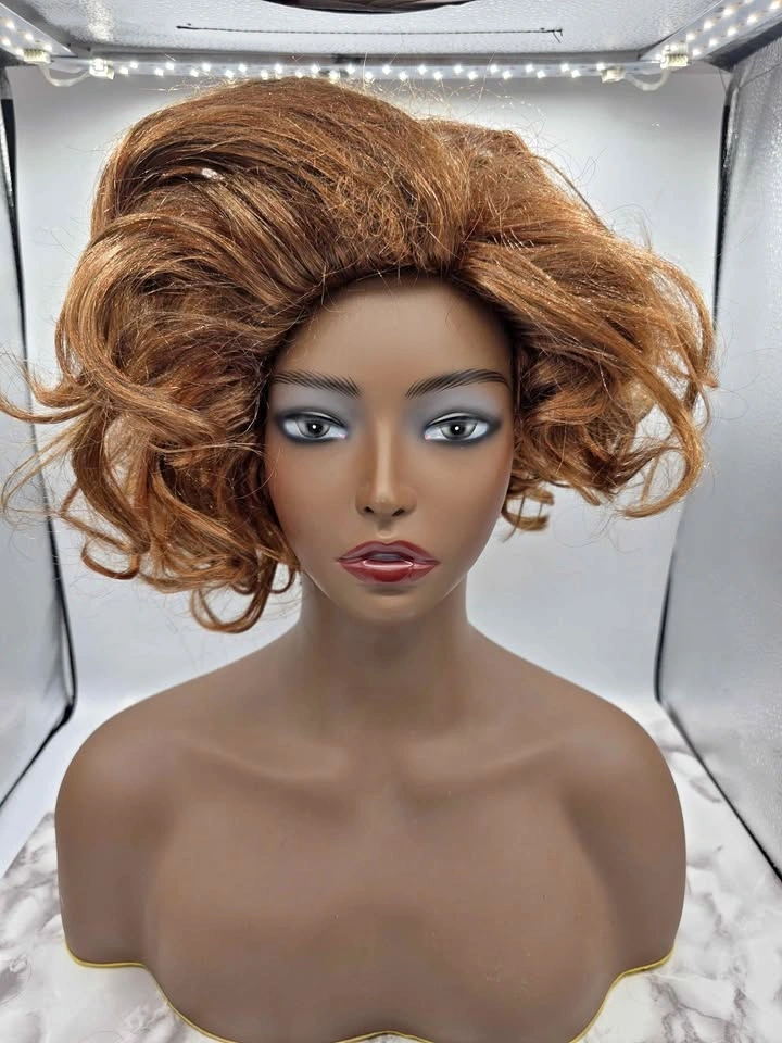 Short Curly Auburn Pretty in Pink Andie Wig