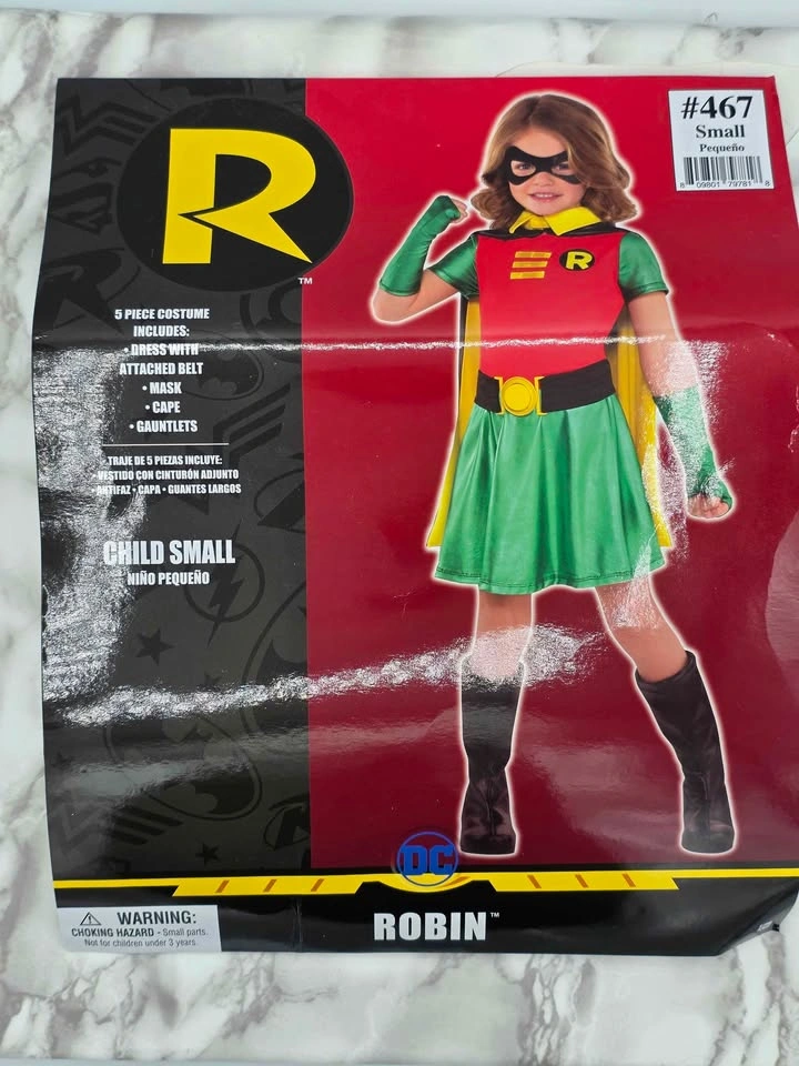 DC Comics Robin Child Halloween Dress Costume Small 4 - 6 - photo 3