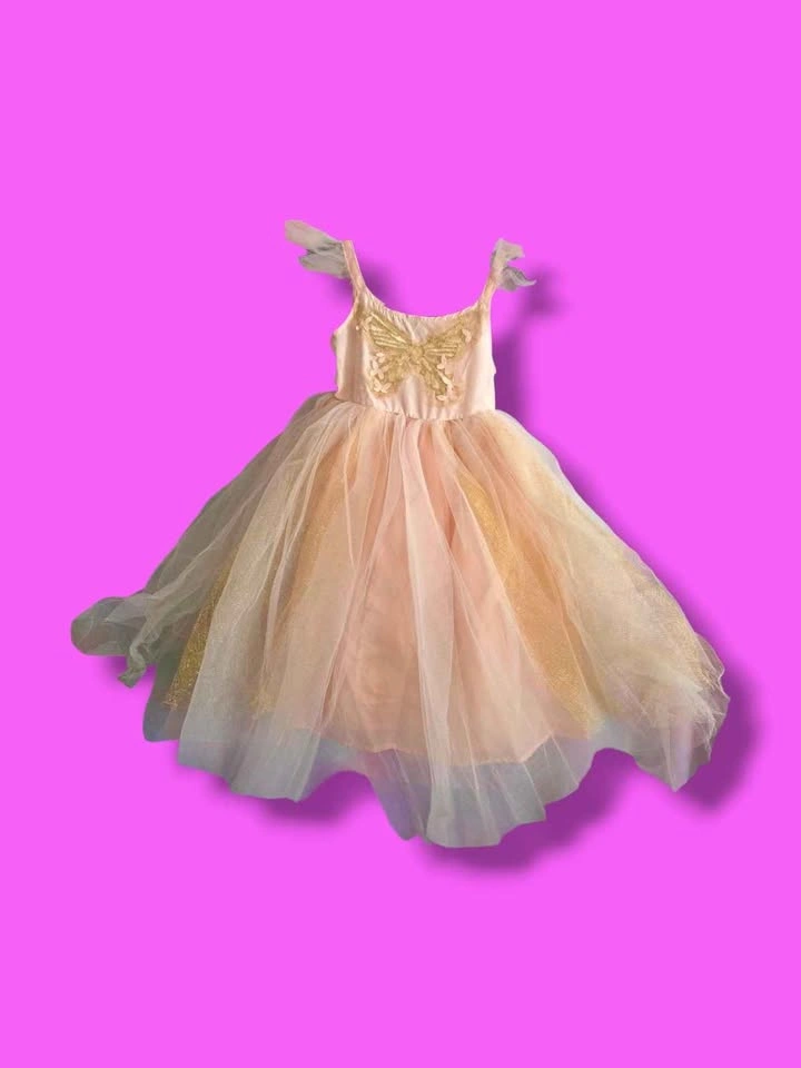 Modern Hero Pink Gold Butterfly Fairy Light Up Dress 3T-4T - photo 2