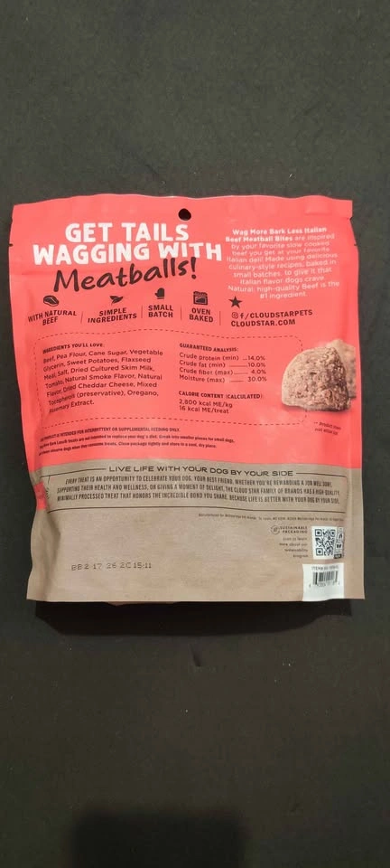 Cloud Star Meatballs Dog Treats, Italian beef recipe, 397g - photo 2