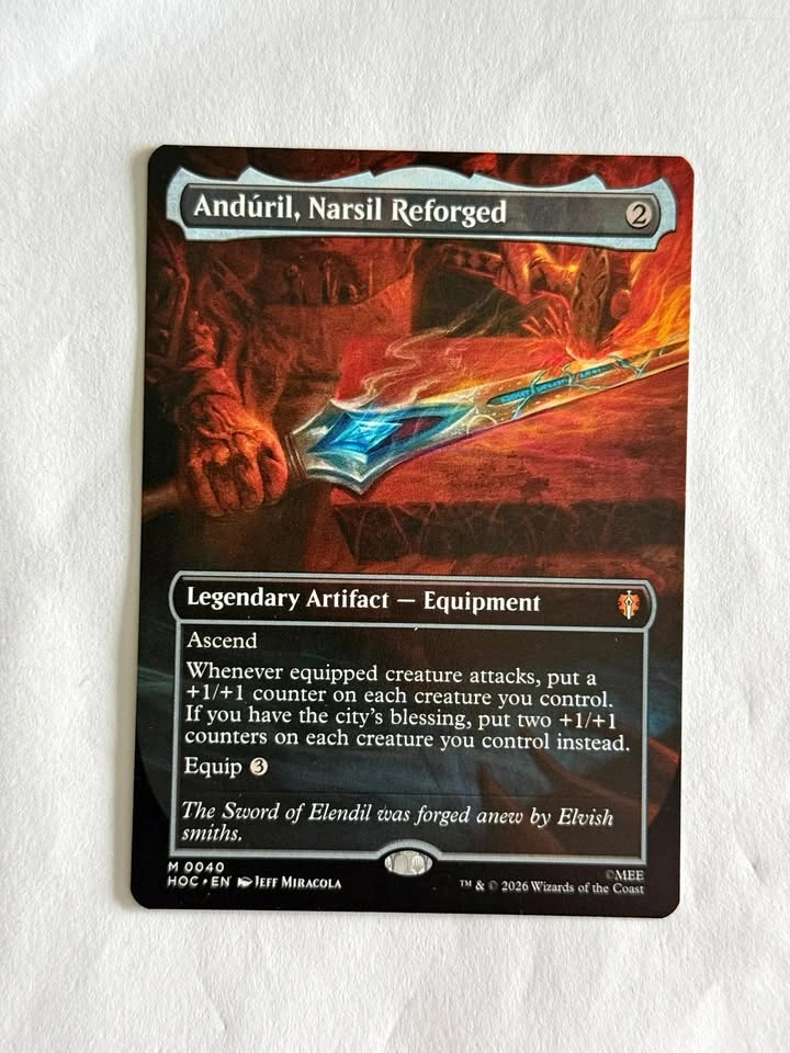Andúril, Narsil Reforged (borderless) The Hobbit MTG