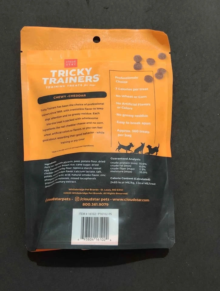 6 Bags Cloud Star Tricky Trainers Chewy Dog Treats - Cheddar - photo 4