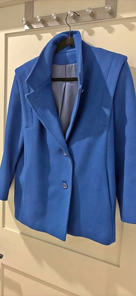 Vintage Royal Blue Wool-Blend Pea Coat