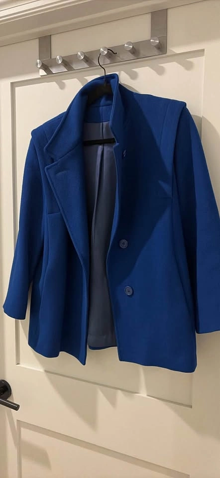 Vintage Royal Blue Wool-Blend Pea Coat - photo 2