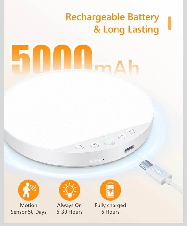 8W Rechargeable Motion Sensor Closet Ceiling Light - photo 3