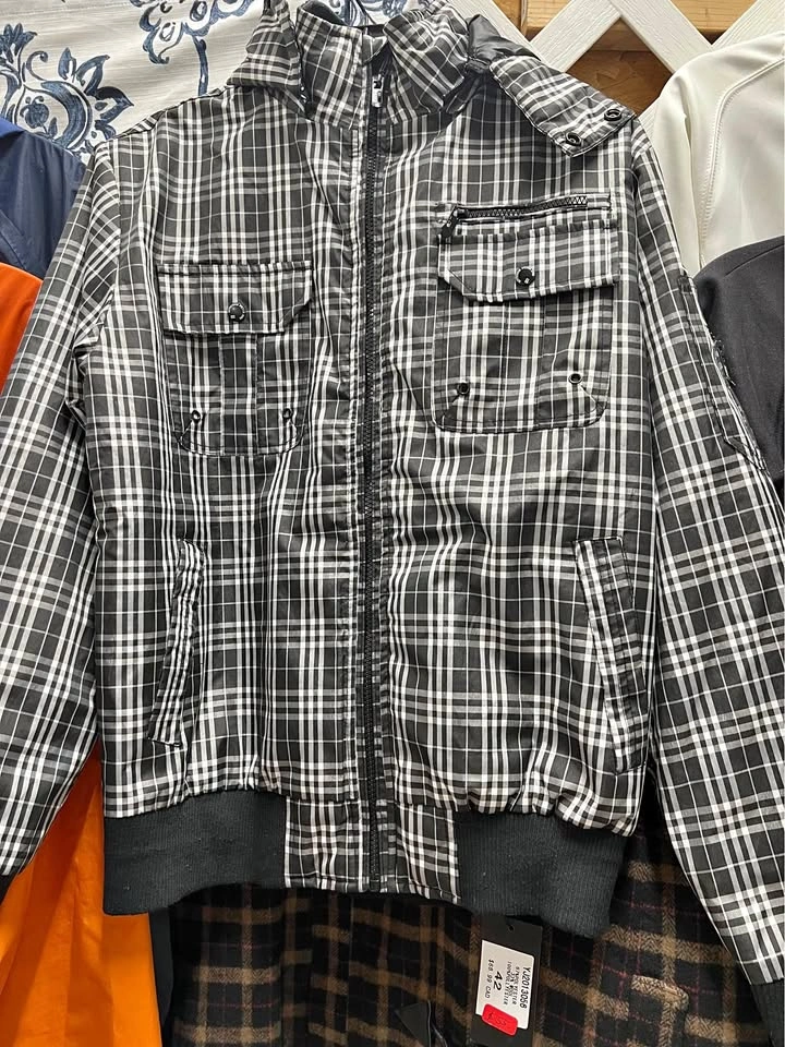 🏈 Black & White Plaid Jacket