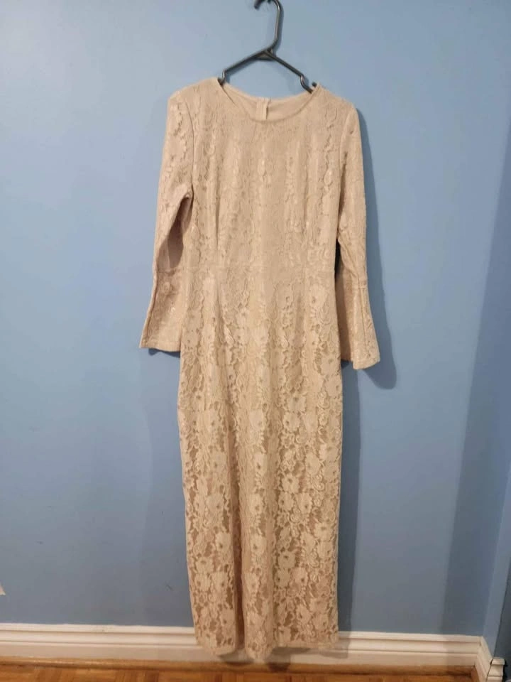 Cream lace long dress