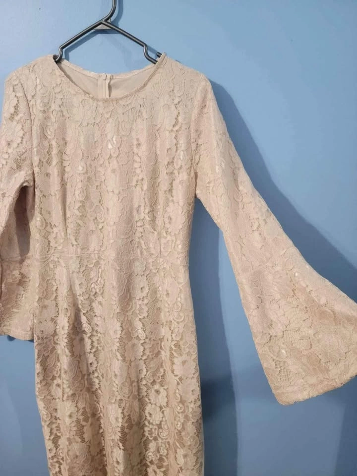 Cream lace long dress - photo 2
