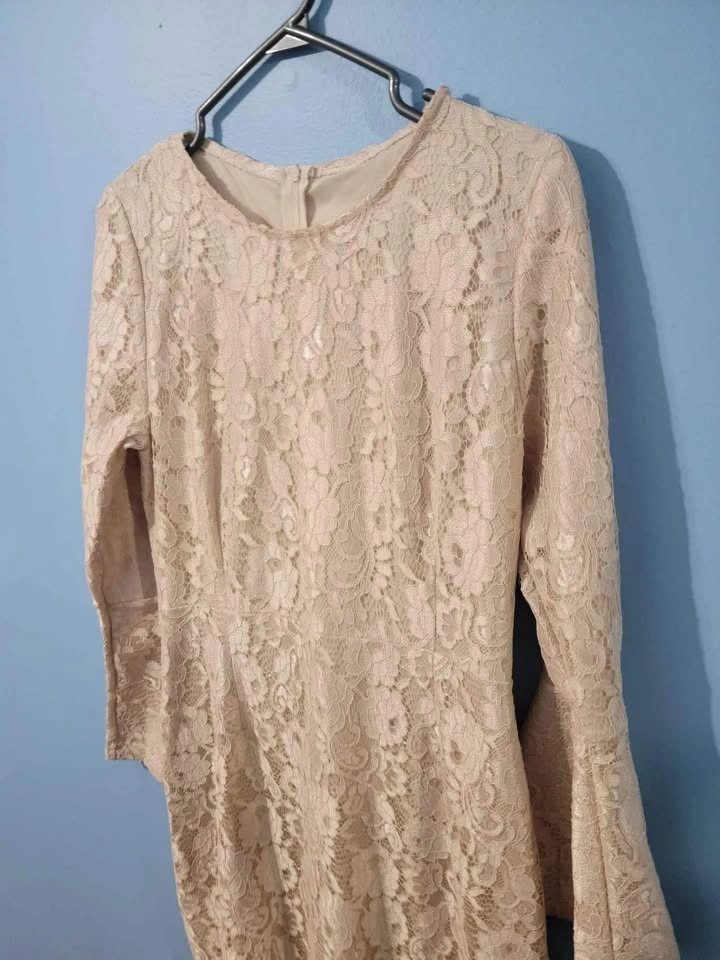 Cream lace long dress - photo 3