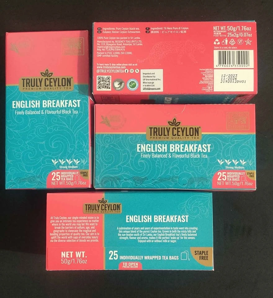 NEW 4 boxes - Truly Ceylon English Breakfast Black Tea - photo 3