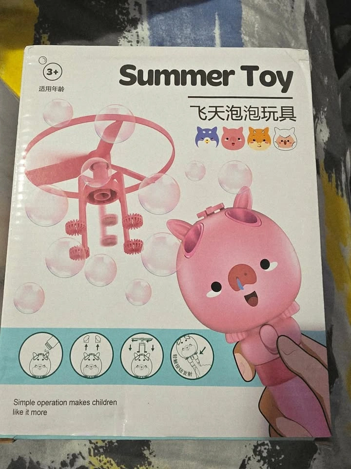 Summer Toy Flying Bubble Maker Launcher - Blue Dog