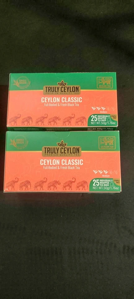 NEW 2 boxes - Truely Ceylon Classic Black Tea (25 tea bags/box)