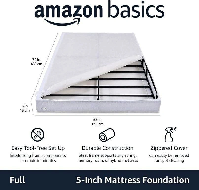 NEW Amazon Basics Smart Box Spring Bed Base, 5-Inch, Full
