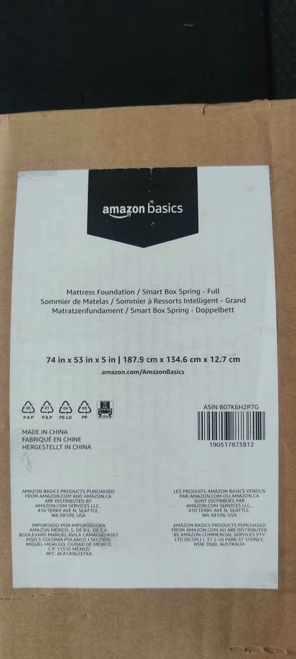 NEW Amazon Basics Smart Box Spring Bed Base, 5-Inch, Full - photo 2