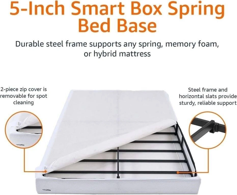 NEW Amazon Basics Smart Box Spring Bed Base, 5-Inch, Full - photo 5