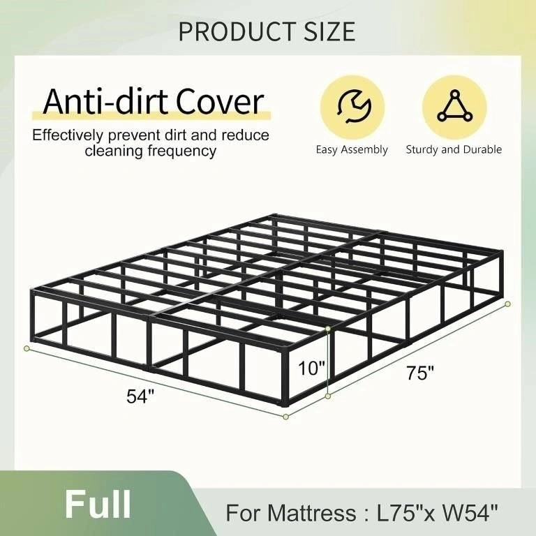 NEW Lutown 10" Full Size Box Spring Bed Frame - photo 3