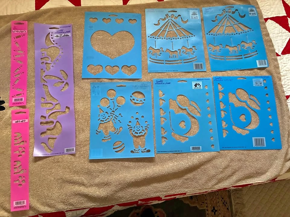 Kids & Crafting Plastic Stencils Lot - 9 Pieces