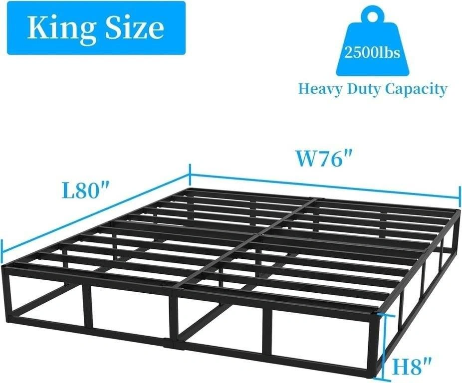 New 8" King Size Box Spring, 2500lbs Metal Frame Foundation - photo 4