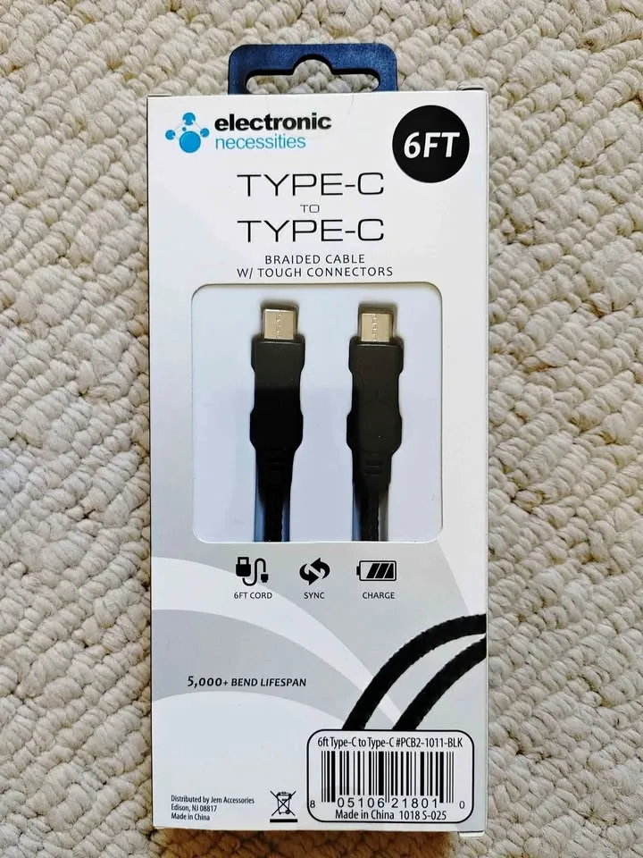 Type-C to Type-C USB Cable 6' thumbnail