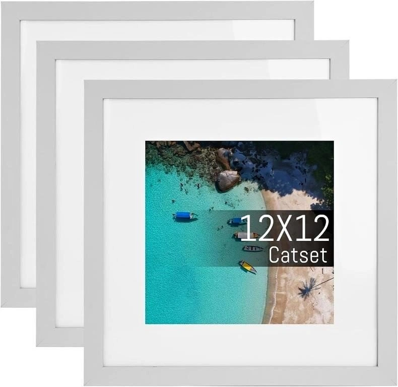 New 3 Set CATSET 12x12 White Picture Frames