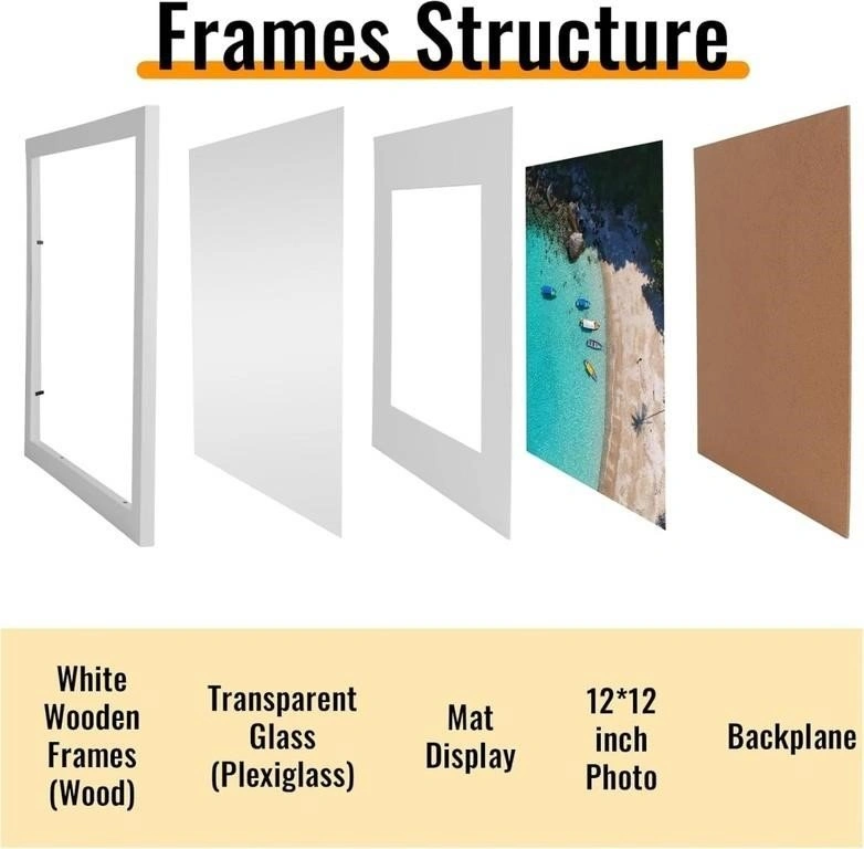 New 3 Set CATSET 12x12 White Picture Frames - photo 4