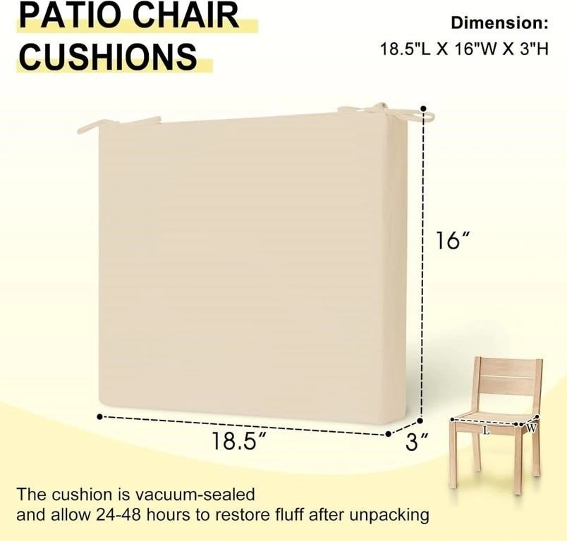 New Downluxe Outdoor Waterproof Memory Foam Chair Cushions - photo 2