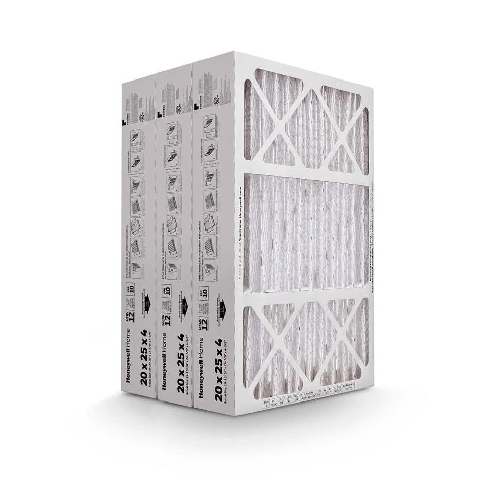 New Honeywell Home 20x25x4 MERV 12 AC Air Filter 3-Pack