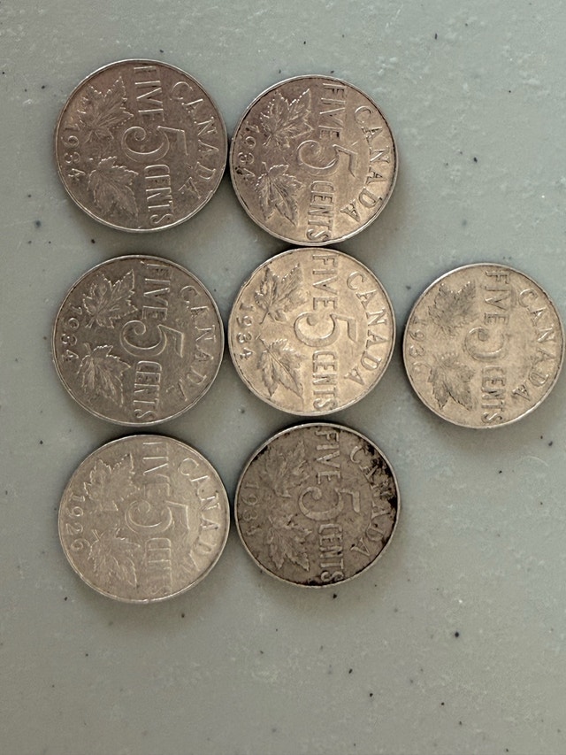 Collection of 45 Vintage Canadian Nickels (1926–1962)