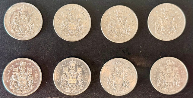 Canadian dollar coins and half dollar coins - photo 3