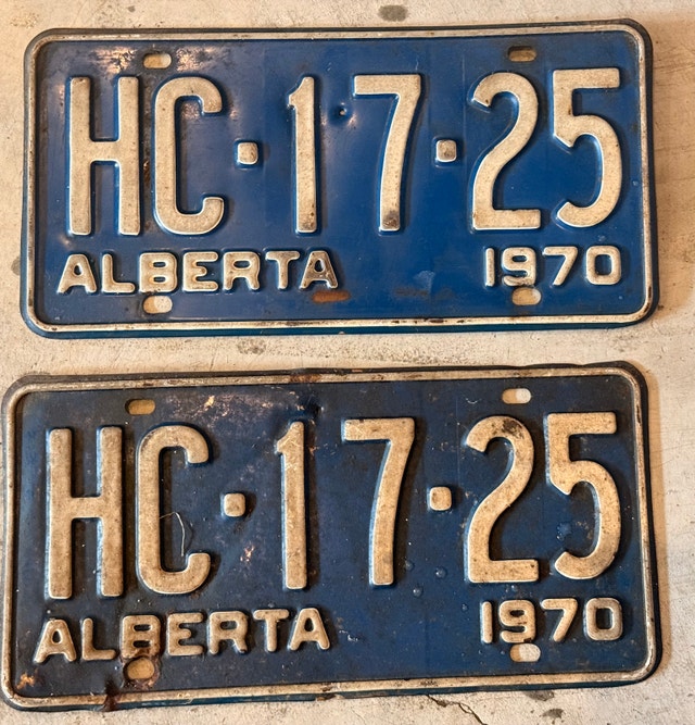 Vintage 1970’s Alberta license plates