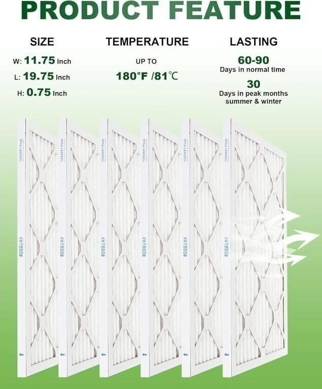 NEW 6-Pack Filters 12x20x1 MERV 13 Air Filters - photo 2