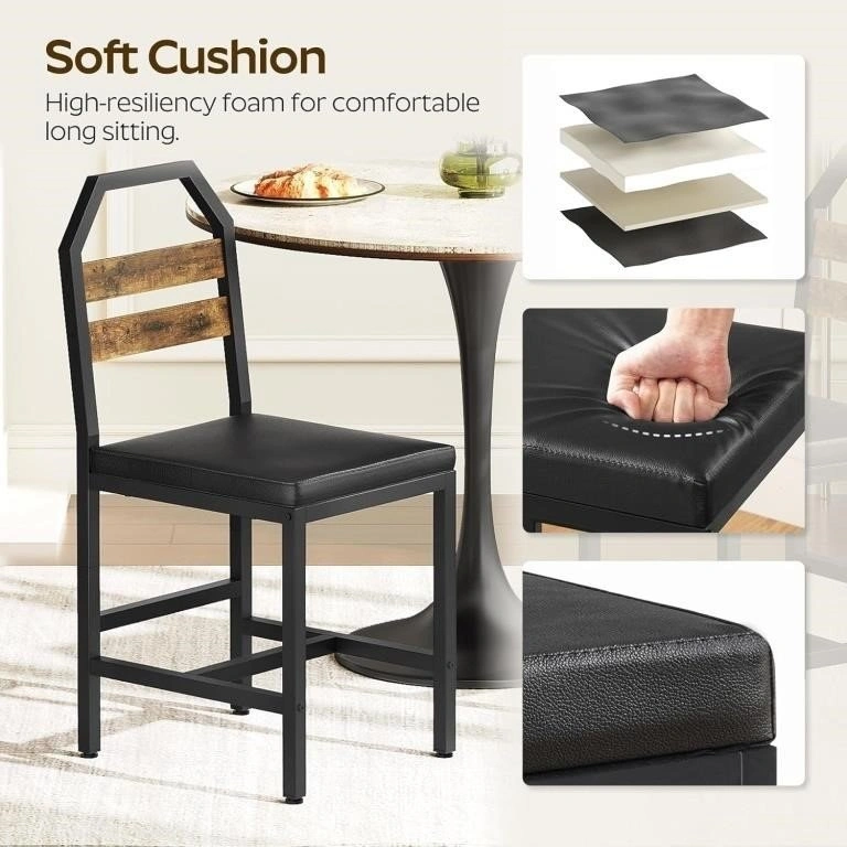 NEW YATINEY Upholstered Dining Chairs, Set of 4, Metal Legs - photo 5