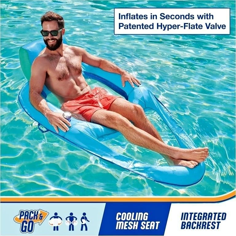 NEW SwimWays Inflatable Pool Floats Recliner Chair XL