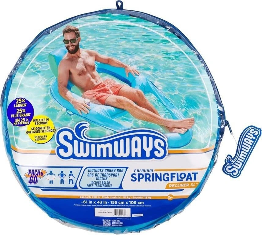 NEW SwimWays Inflatable Pool Floats Recliner Chair XL - photo 4