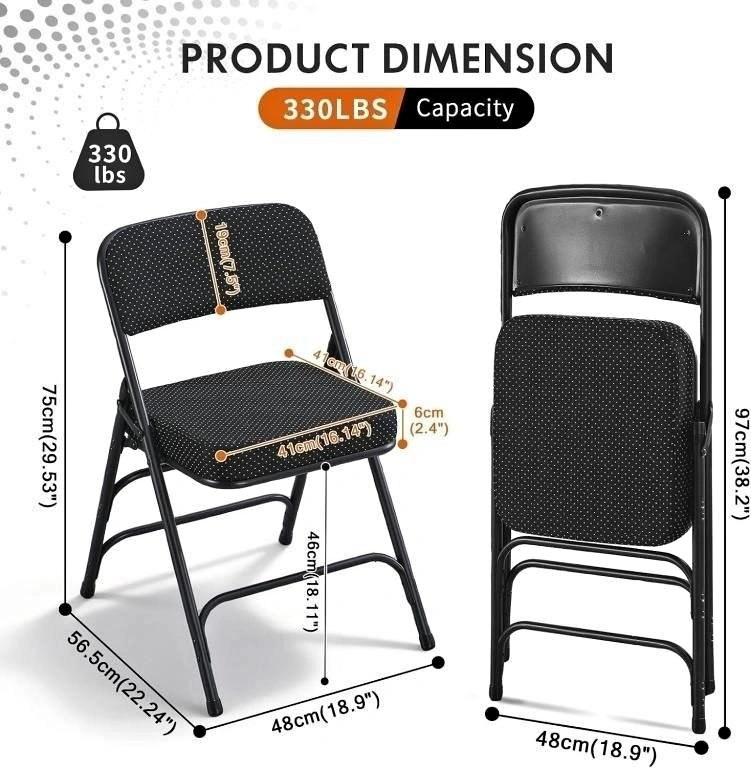 NEW BOOSDEN Thick Padded Folding Chairs with Cushion