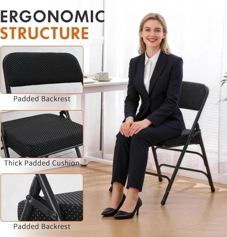 NEW BOOSDEN Thick Padded Folding Chairs with Cushion - photo 4