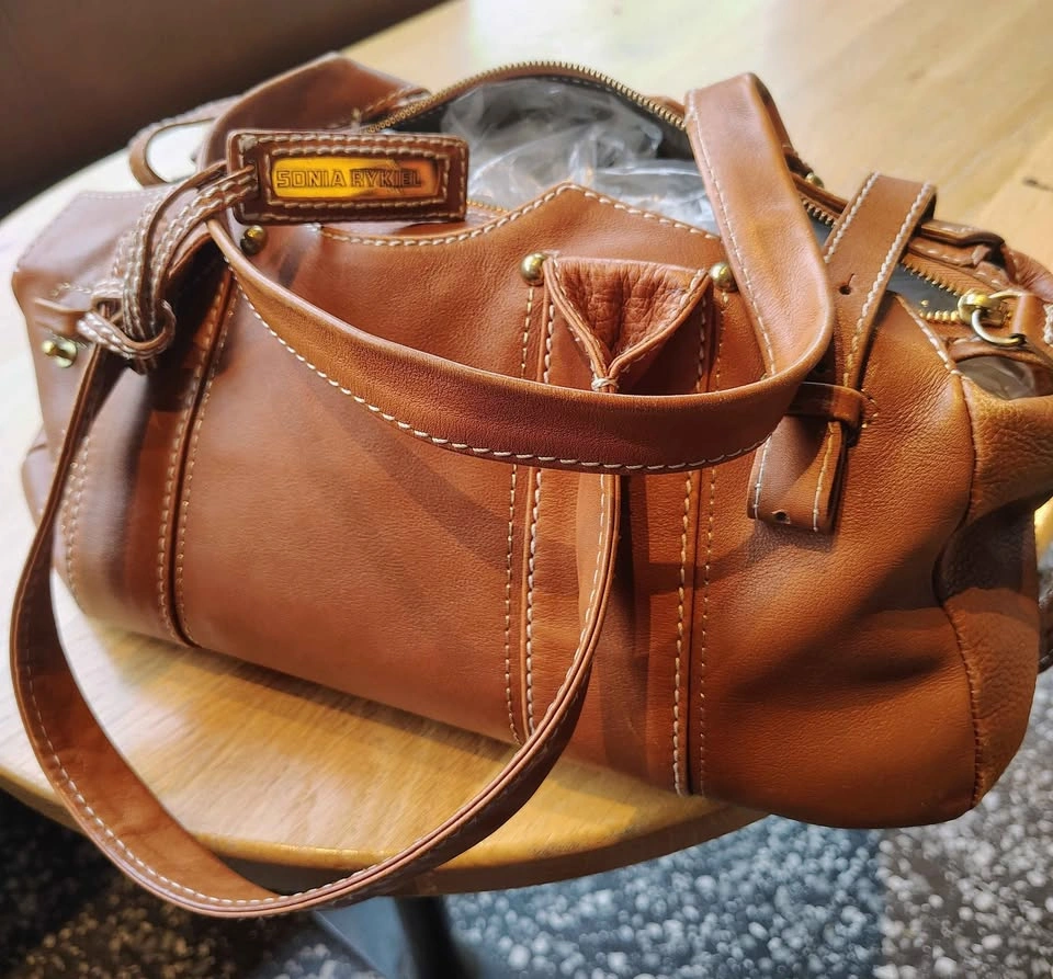 SONIA RYKIEL TAN LEATHER BAG LIKE NEW - photo 4