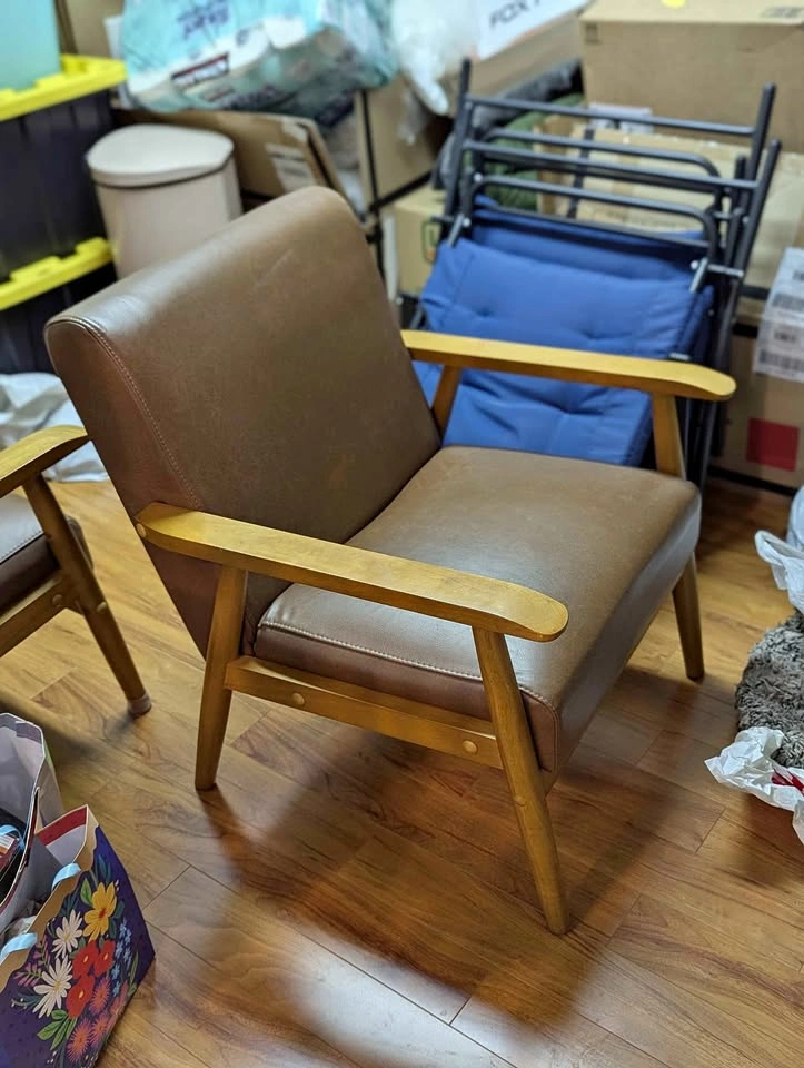 Brown armchair wood frame
