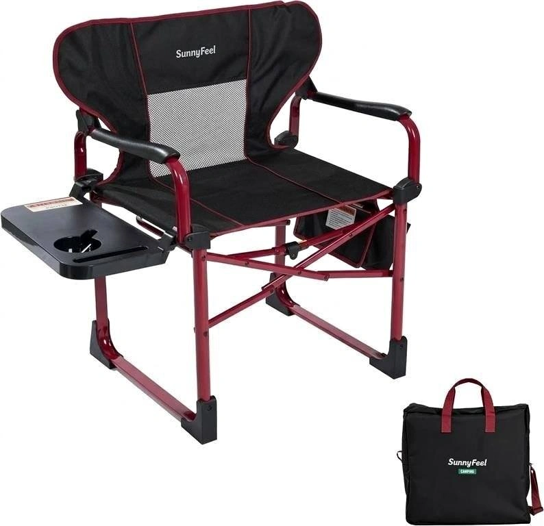 NEW SunnyFeel Aluminum Directors Chair w/Side Table & Storage