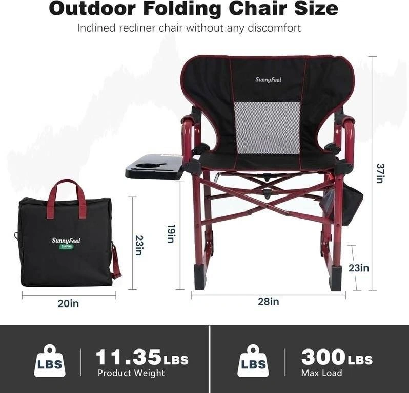 NEW SunnyFeel Aluminum Directors Chair w/Side Table & Storage - photo 2