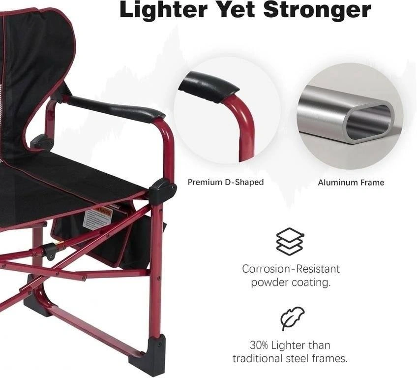 NEW SunnyFeel Aluminum Directors Chair w/Side Table & Storage - photo 3