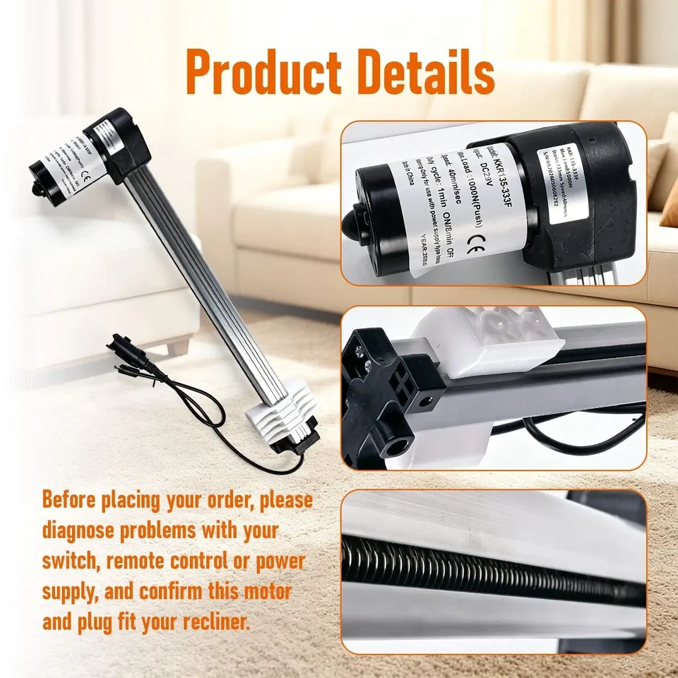 KKR135-333F Power Recliner Motor Linear Actuator 29V 1000N - photo 4
