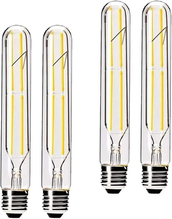 New 4 Pack T10 Dimmable 6W Tubular LED Bulbs - E26 base