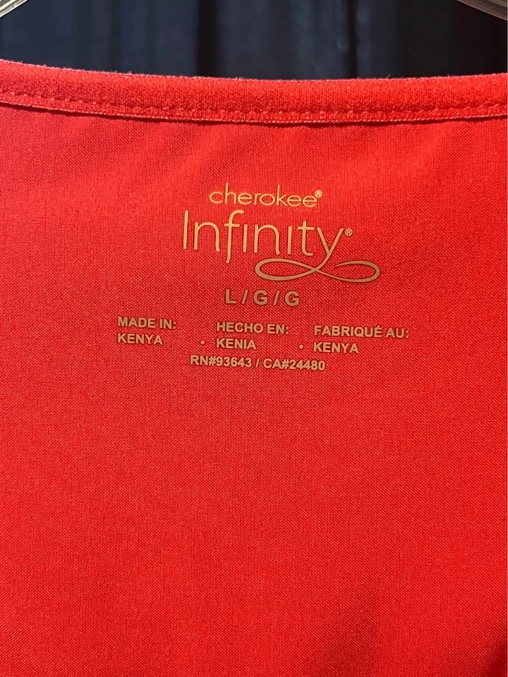Lge - Bright pink Cherokee Infinity women's scrub top. Qty2 - photo 2