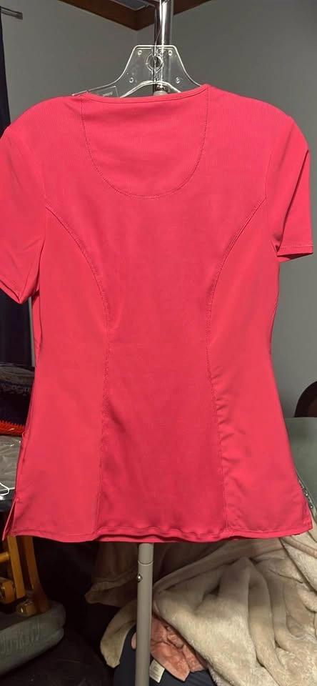 Lge - Bright pink Cherokee Infinity women's scrub top. Qty2 - photo 3
