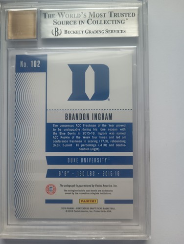2016-17 Panini Contenders Draft Picks Brandon Ingram #102 - photo 2