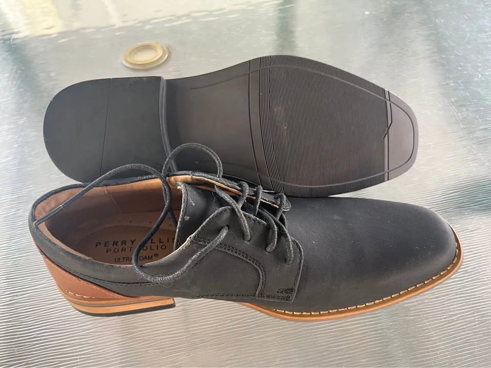 Perry Ellis Portfolio Men's Black Oxford Dress Shoes Size 8.5 - photo 2